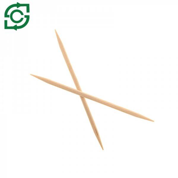 Double Pointed Round Disposable Wooden Toothpick For Teeth Cleaning