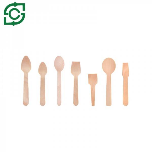 Environmentally Friendly Disposable Wooden Cutlery 100pcs In Paper Bag