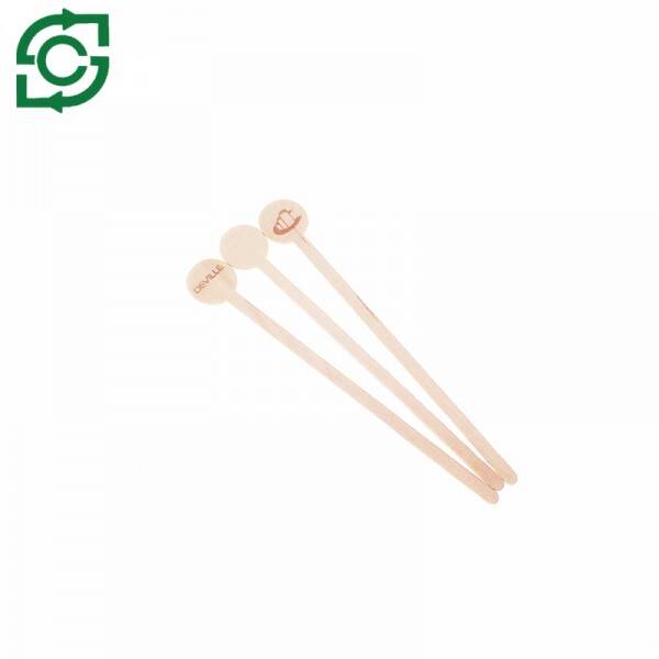 Bulk Packing Round Head Disposable Wooden Stirrers For Coffee Shop Use