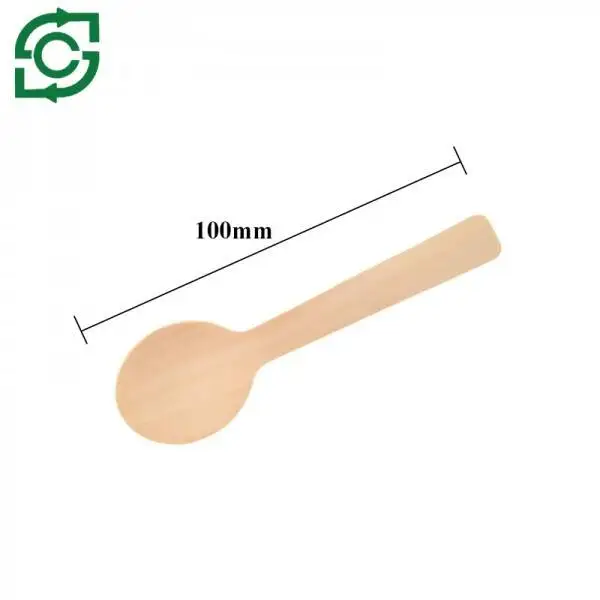 Birch Material Wooden Cutlery, Biodegradable Disposable Small Wooden Spoon For Ice Cream