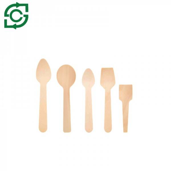 Birch Material Wooden Cutlery, Biodegradable Disposable Small Wooden Spoon For Ice Cream