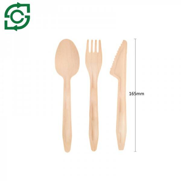 Eco-Friendly Disposable Wooden Cutlery Set-165mm Wooden Cutlery