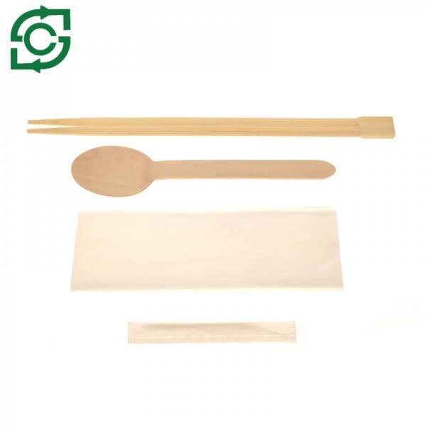 Wooden Cutlery, Disposable Bamboo Chopsticks Adn Wooden Spoon With Paper Bag