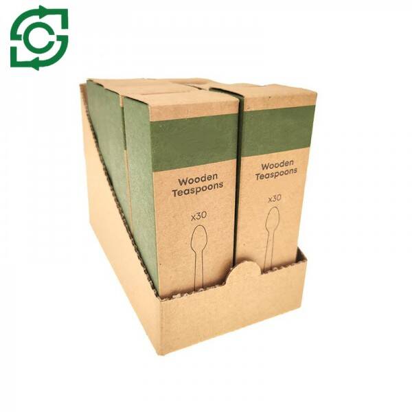 Eco-Friendly Disposable Wooden Cutlery With CDU Packing SRP Box