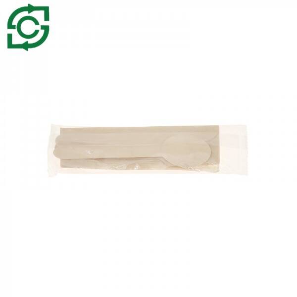 Eco-Friendly Disposable Wooden Cutlery Kit With OPP Wrapped