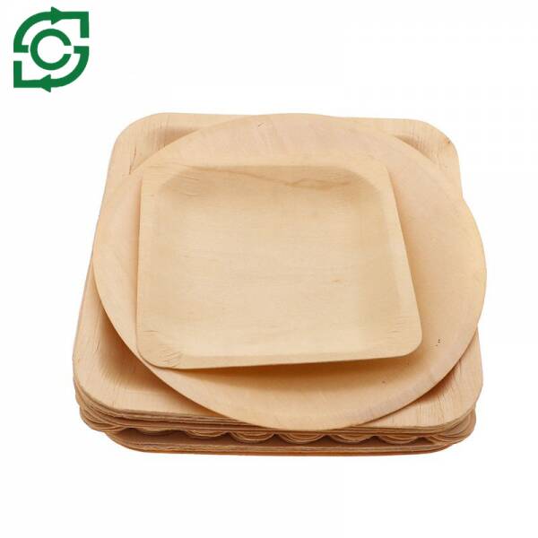 Wooden Party Cutlery, Disposable Round / Flat Birch Wood Plates